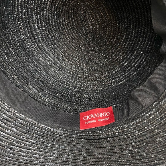 Fancy Black Wide Brim Hat 🎩 For the Races Saratoga Belmont Kentucky Derby - Picture 5 of 7